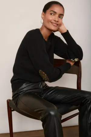 Julieta Patch Jumper - Black/Gold Sequin