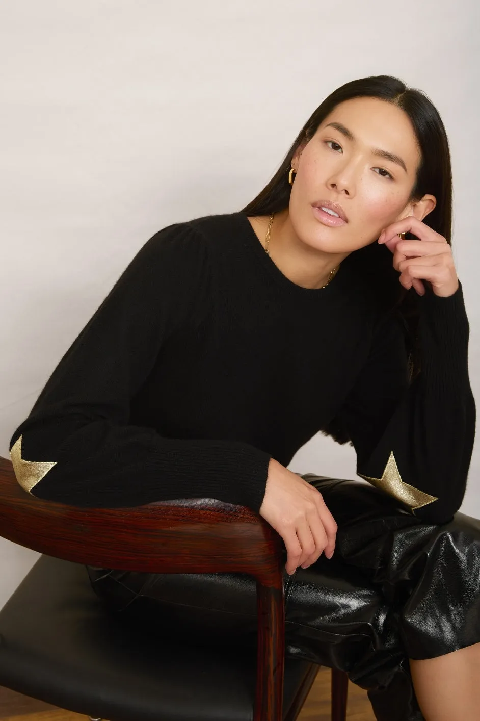 Julieta Patch Jumper - Black/Gold Star
