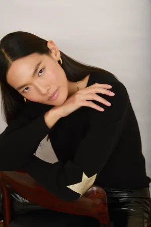 Julieta Patch Jumper - Black/Gold Star