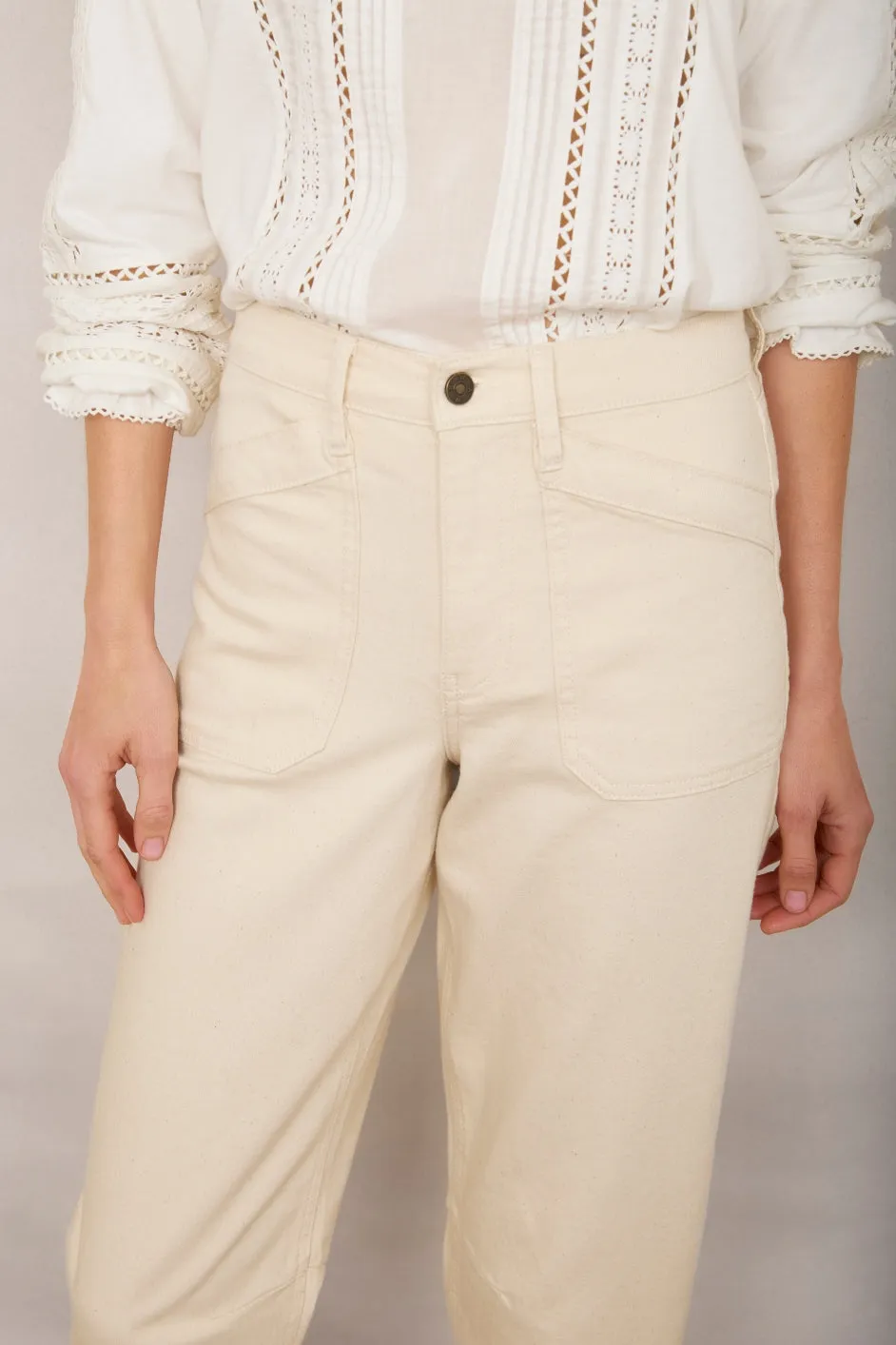 Kaya Cargo Barrel Jean - Ecru