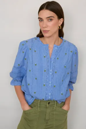 Klara Blouse - Chambray Embroidery