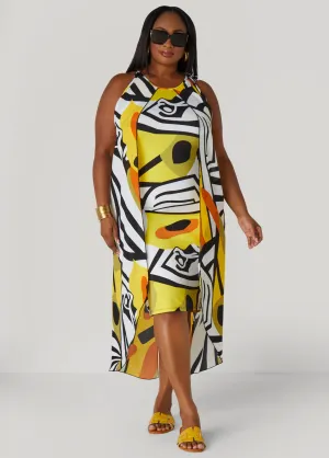 Layered Geo Print Dress