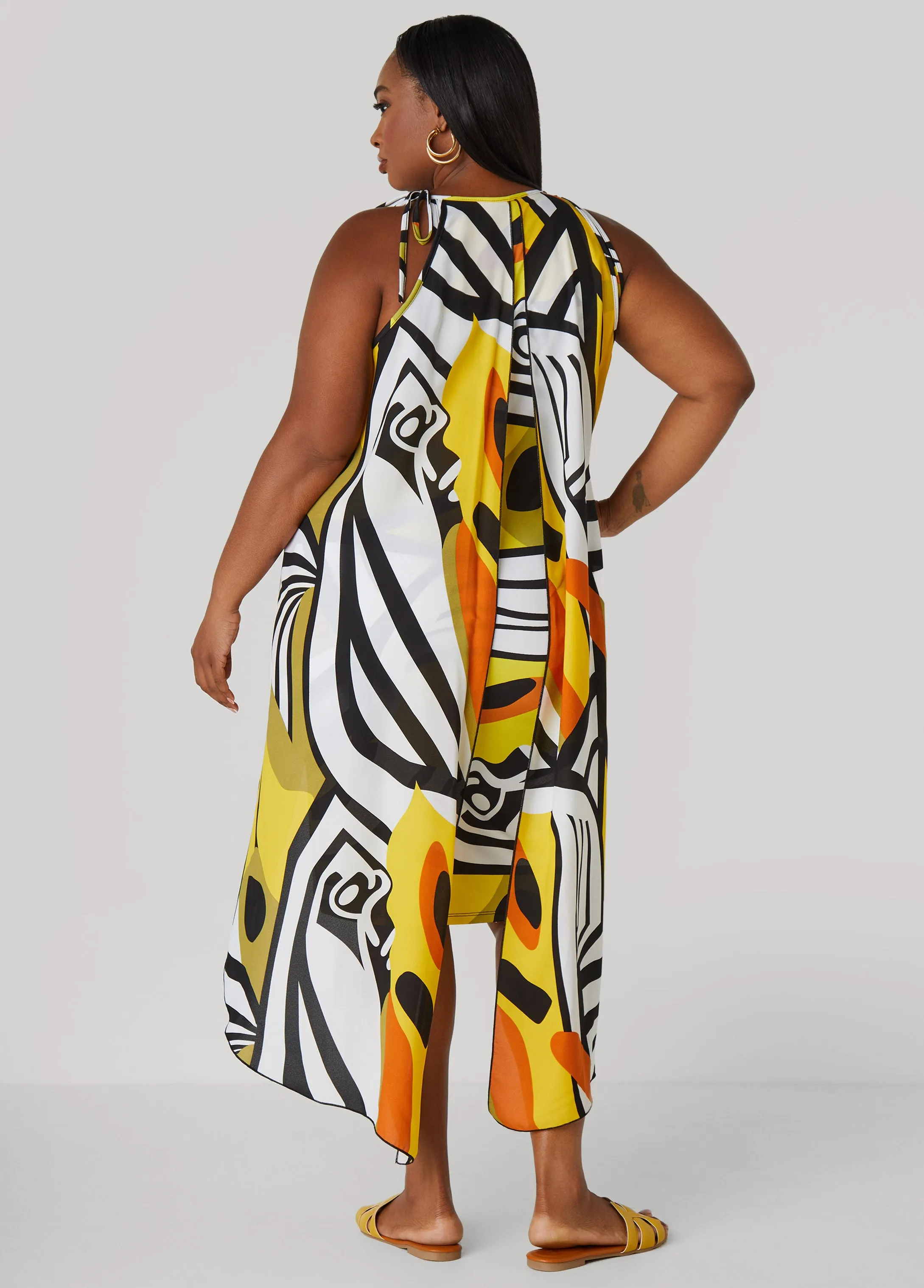 Layered Geo Print Dress