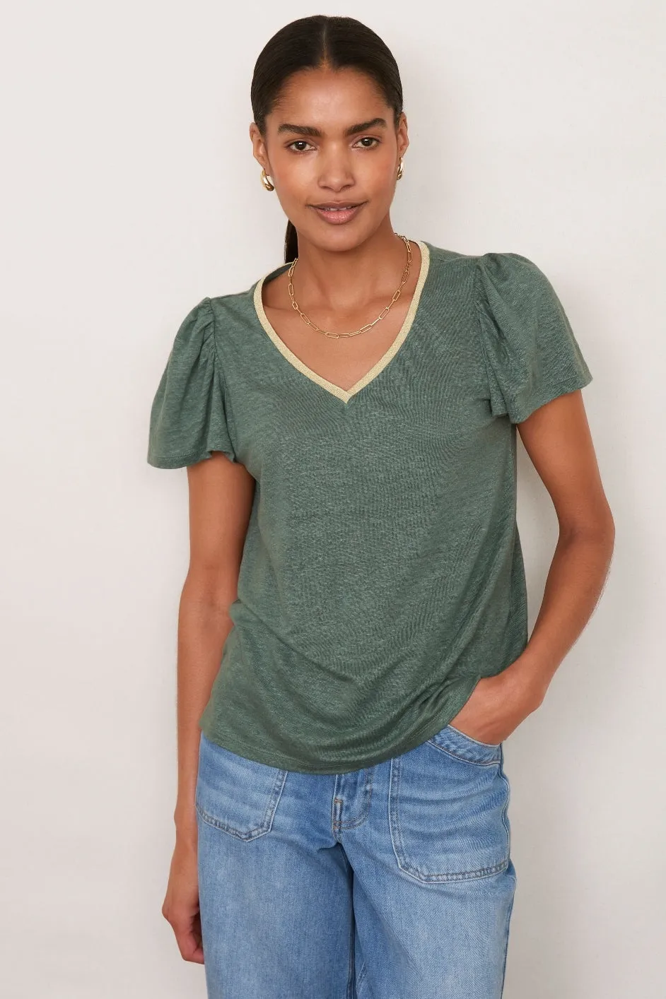 Lily Linen Tee Shirt - Rosemary