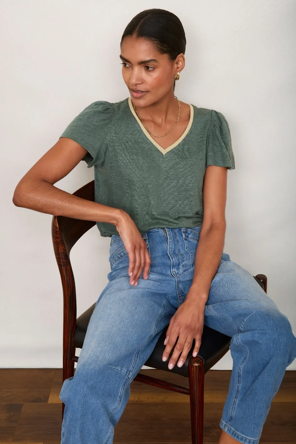 Lily Linen Tee Shirt - Rosemary