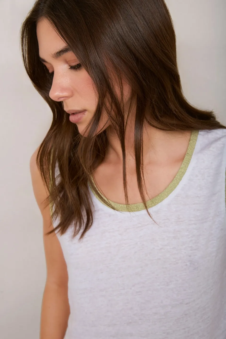Lily Linen Vest - White