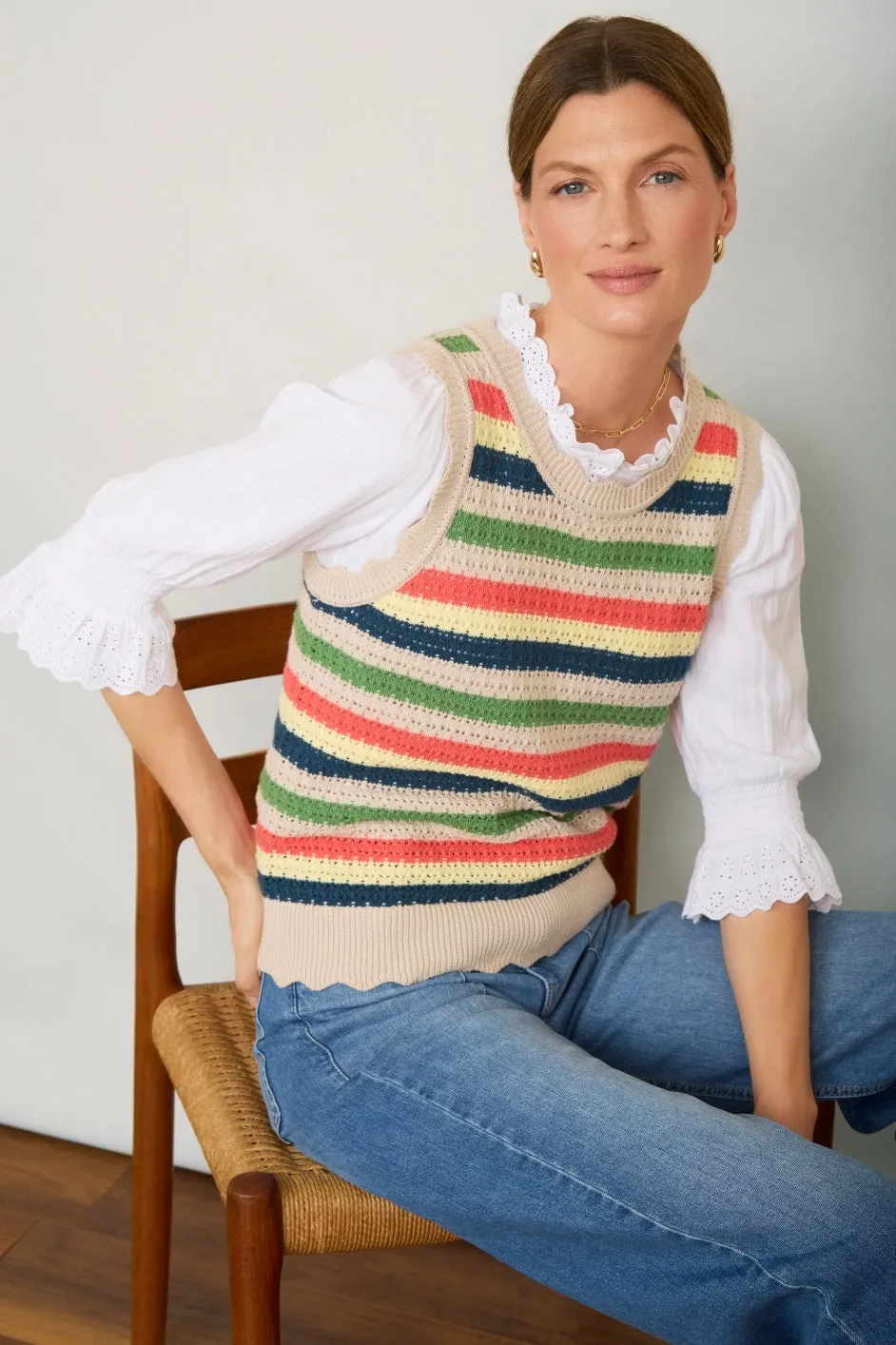 Lola Crochet Tank - Multi Stripe