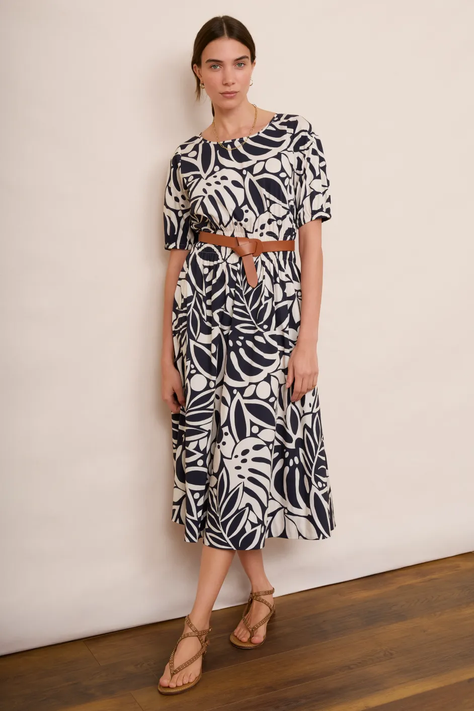 Madeleine Dress - Midnight/Ecru