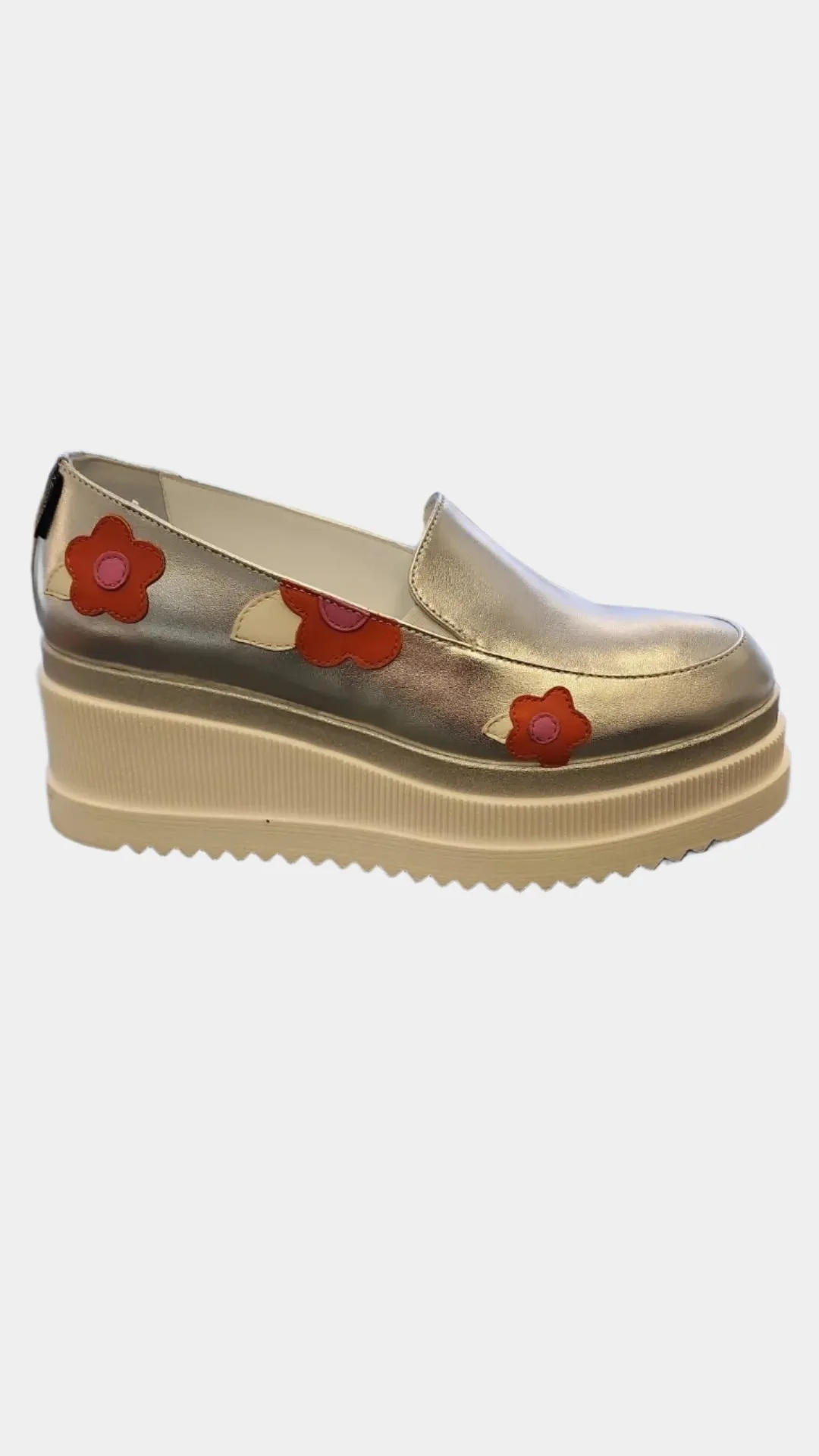 Marco Moreo Asia Wedge Loafer with Flowers