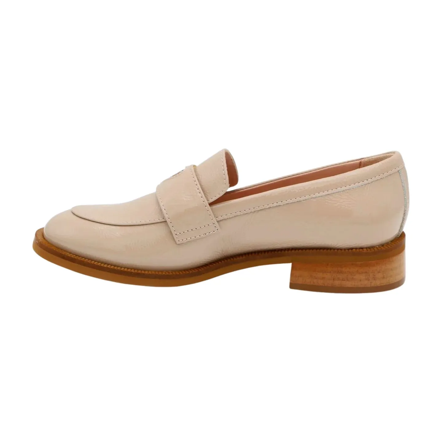 Marco Moreo Beige Patent Loafer with Heart