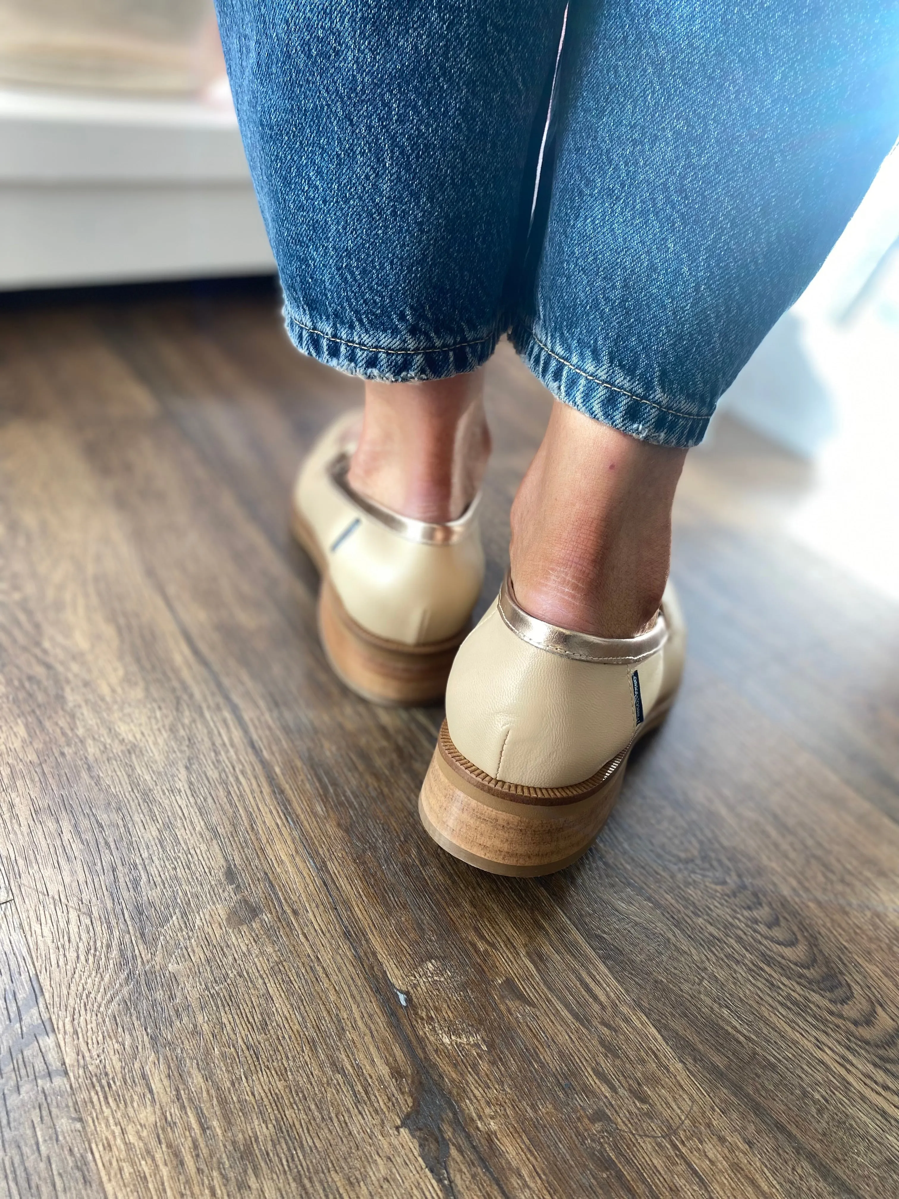 Marco Moreo Beige with Gold Loafer