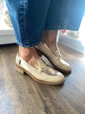 Marco Moreo Beige with Gold Loafer