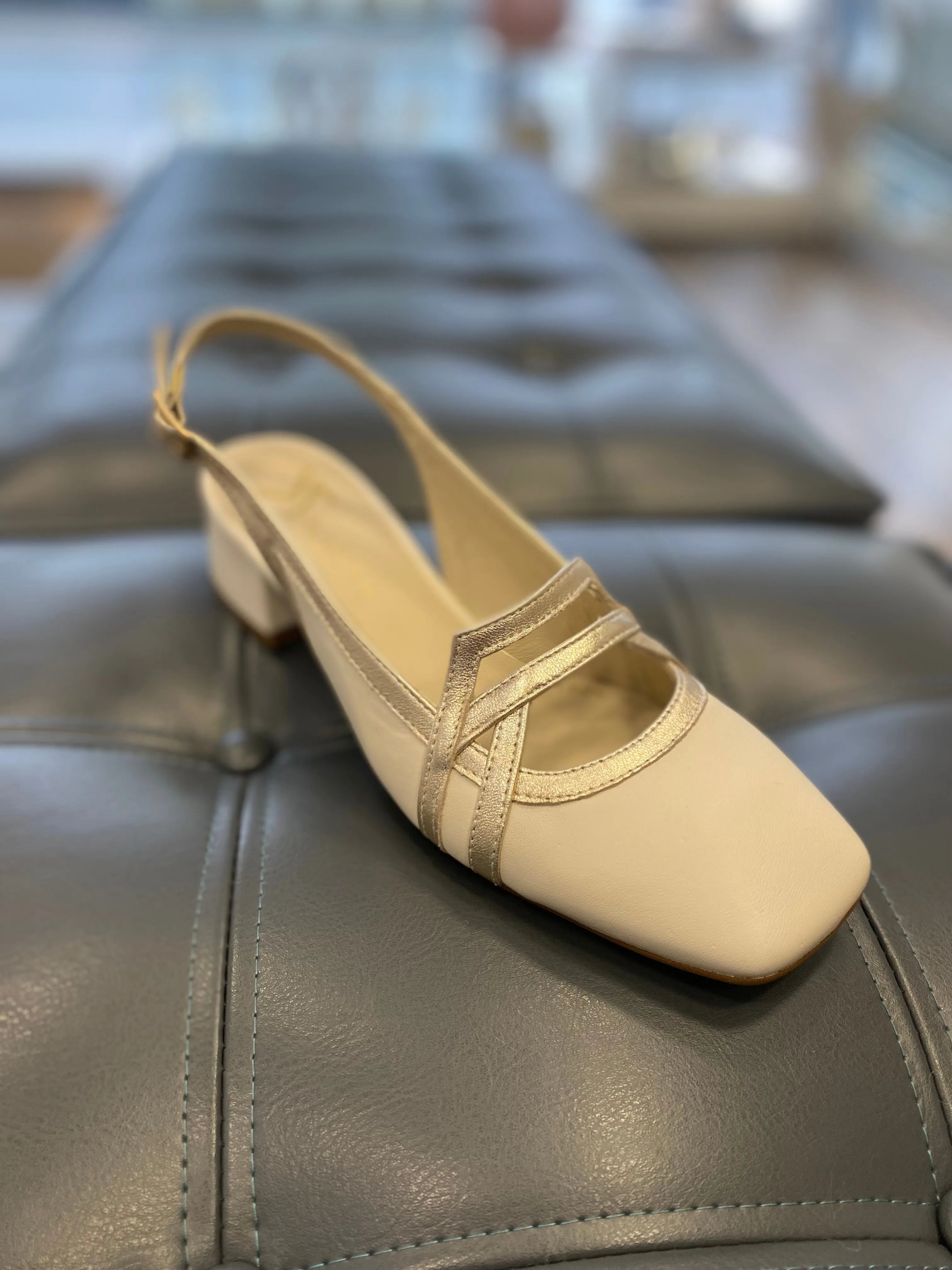 Marian Ivory Block Heel