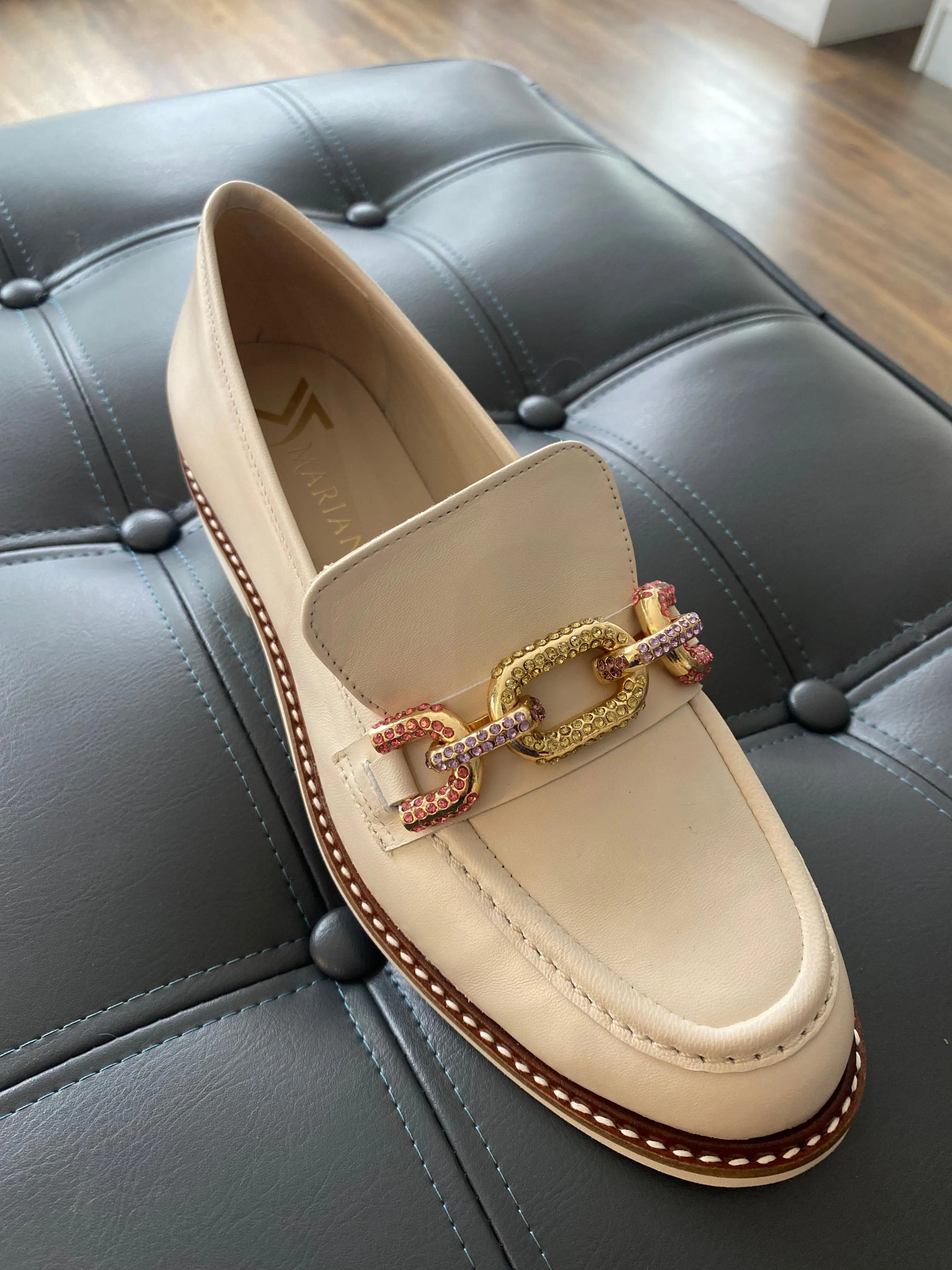 Marian Leather Cream Loafer