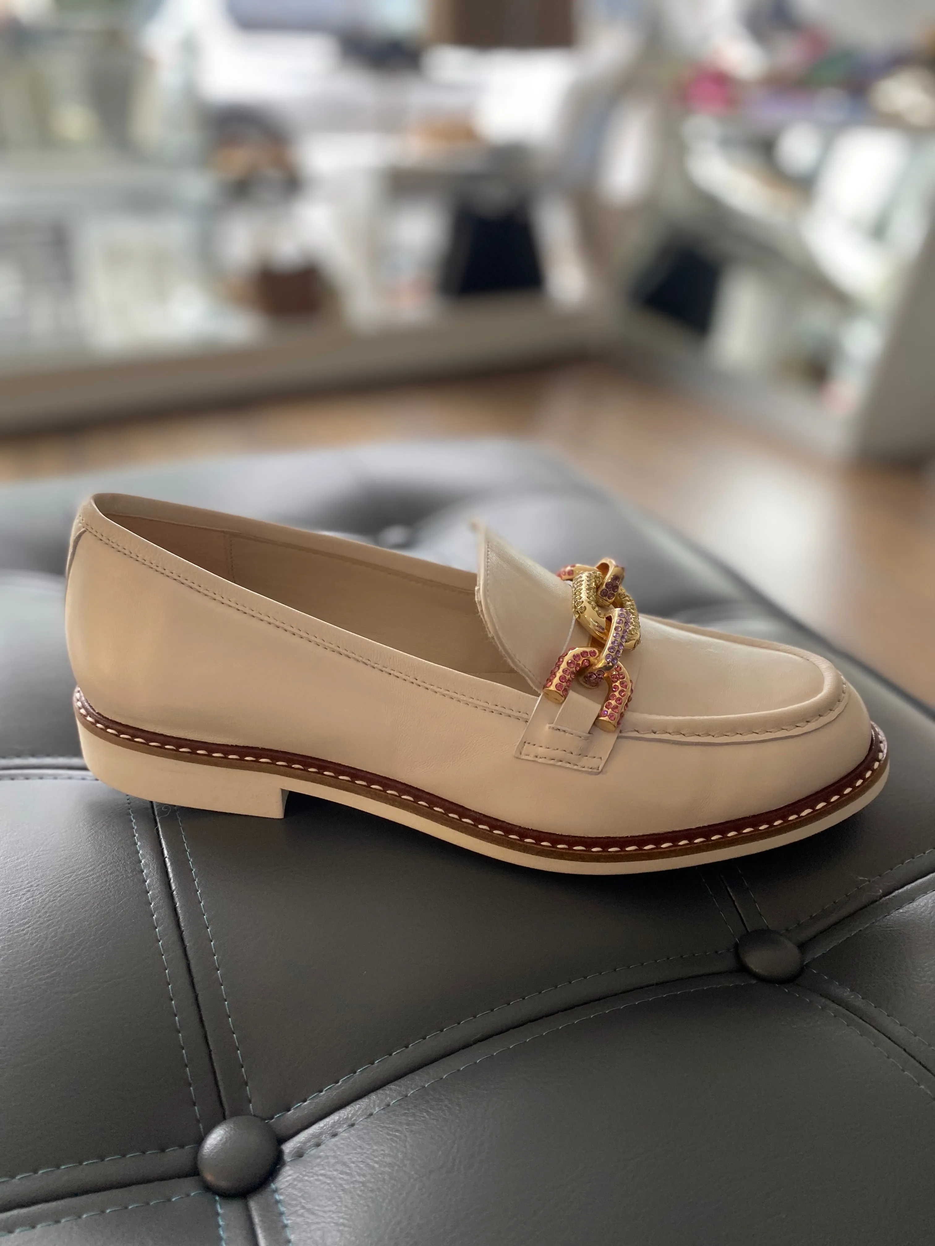 Marian Leather Cream Loafer