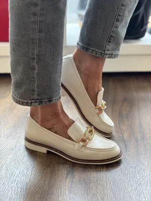 Marian Leather Cream Loafer