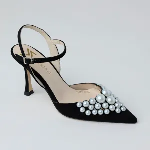 Marian Suede Heels with Pearls