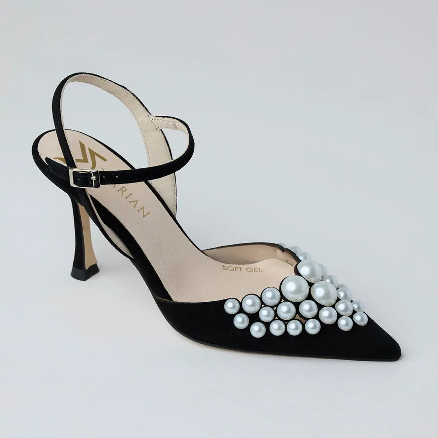 Marian Suede Heels with Pearls