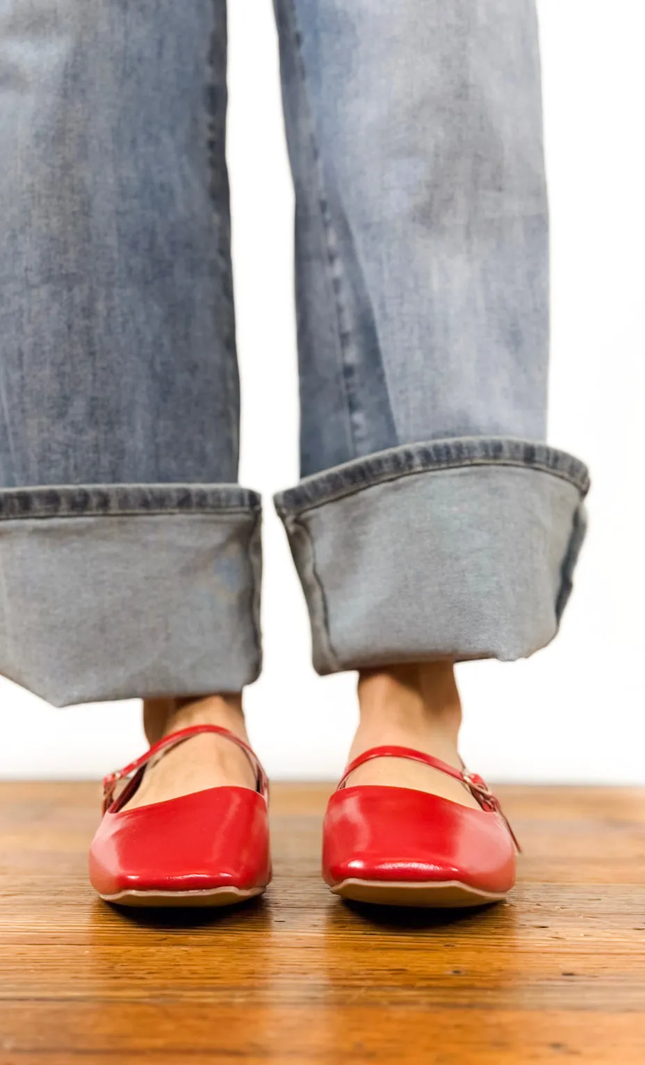 Mary Jane Ballet Flat ((Red))