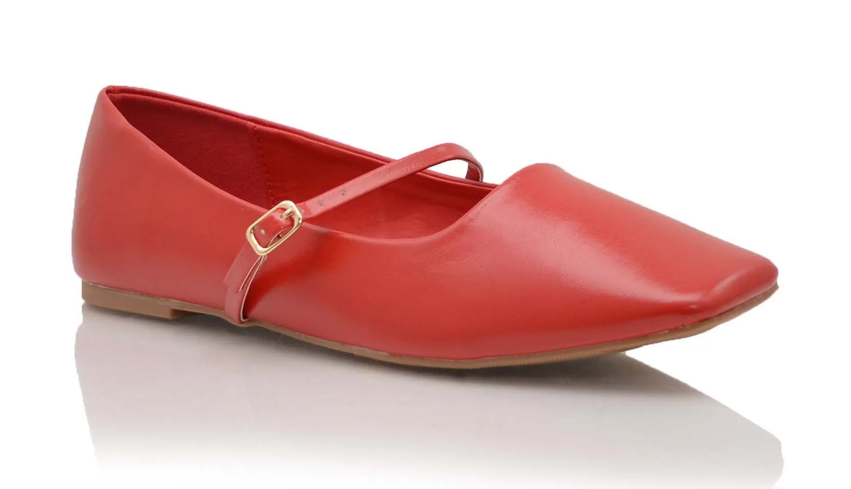 Mary Jane Ballet Flat ((Red))