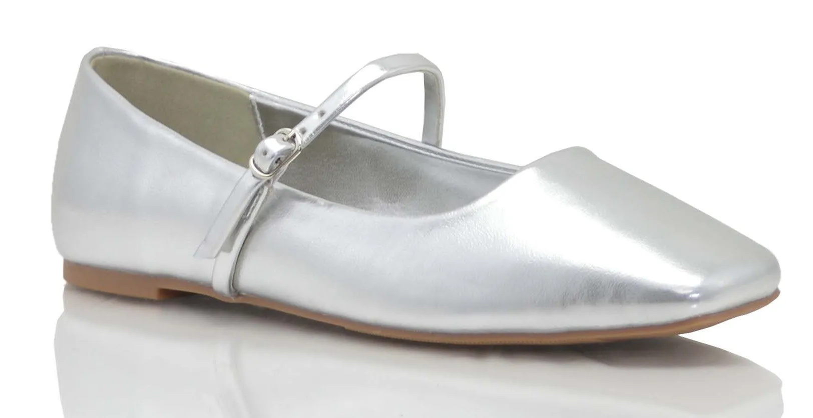 Mary Jane Ballet Flat ((Silver))