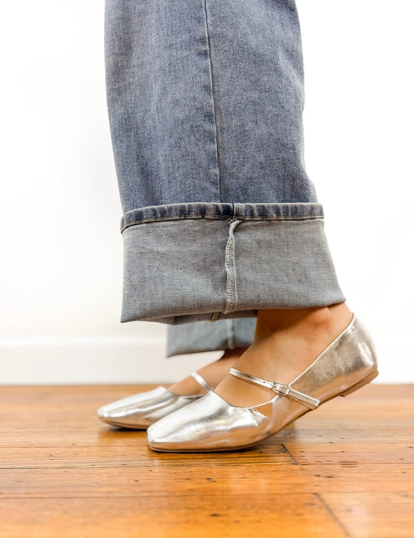 Mary Jane Ballet Flat ((Silver))