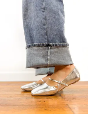 Mary Jane Ballet Flat ((Silver))