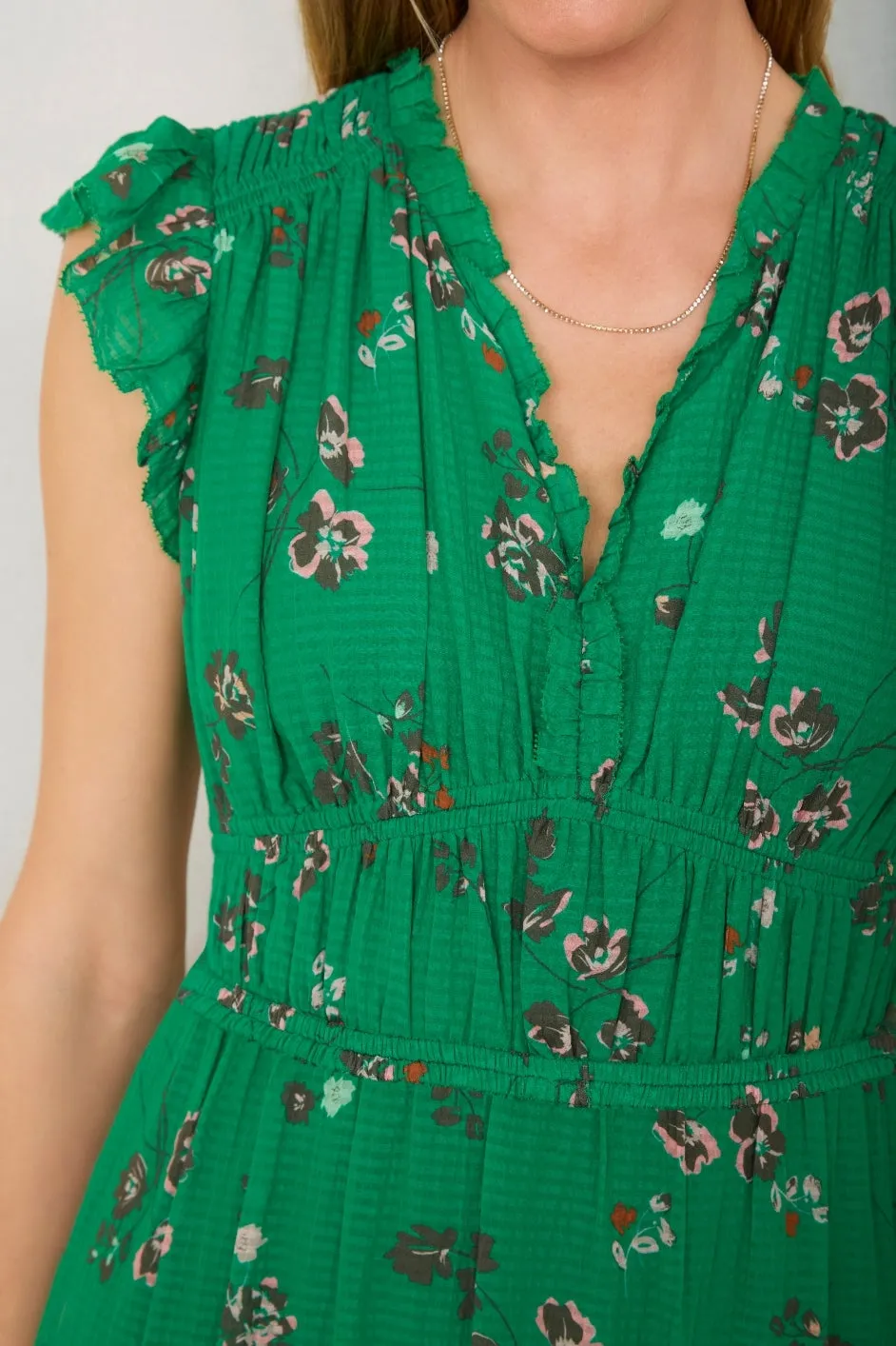 Miah Dress - Green Vintage Floral