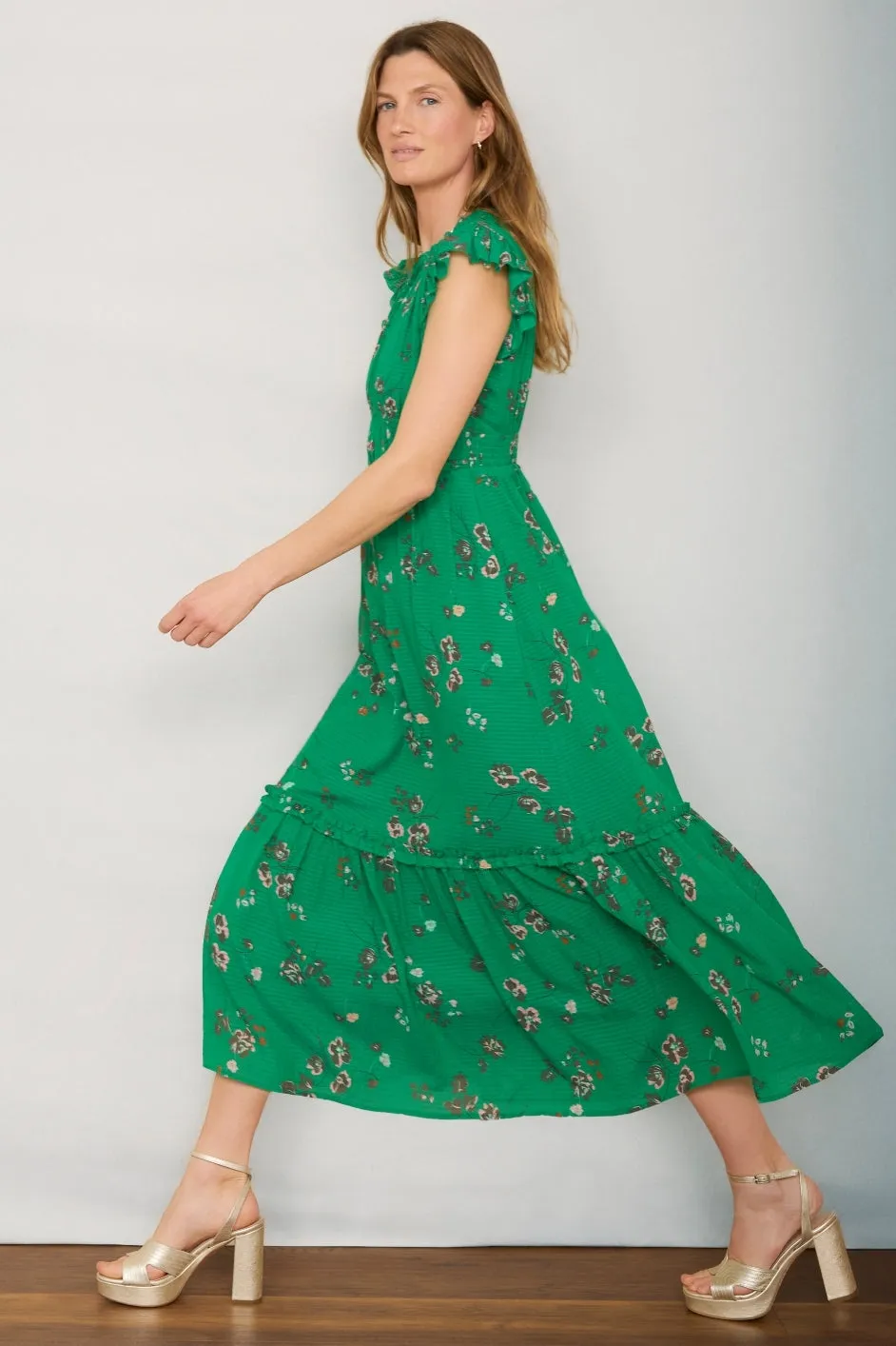 Miah Dress - Green Vintage Floral