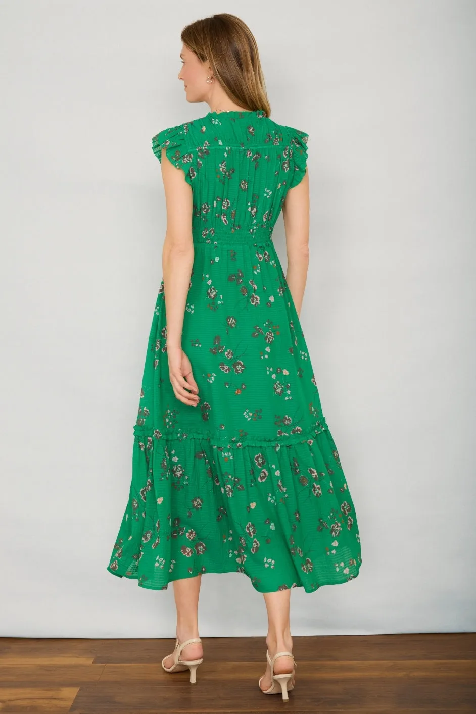 Miah Dress - Green Vintage Floral