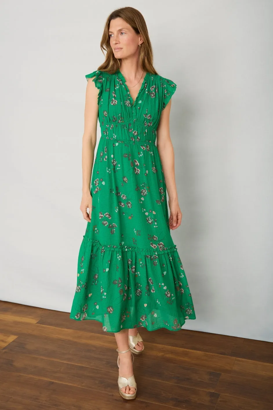 Miah Dress - Green Vintage Floral