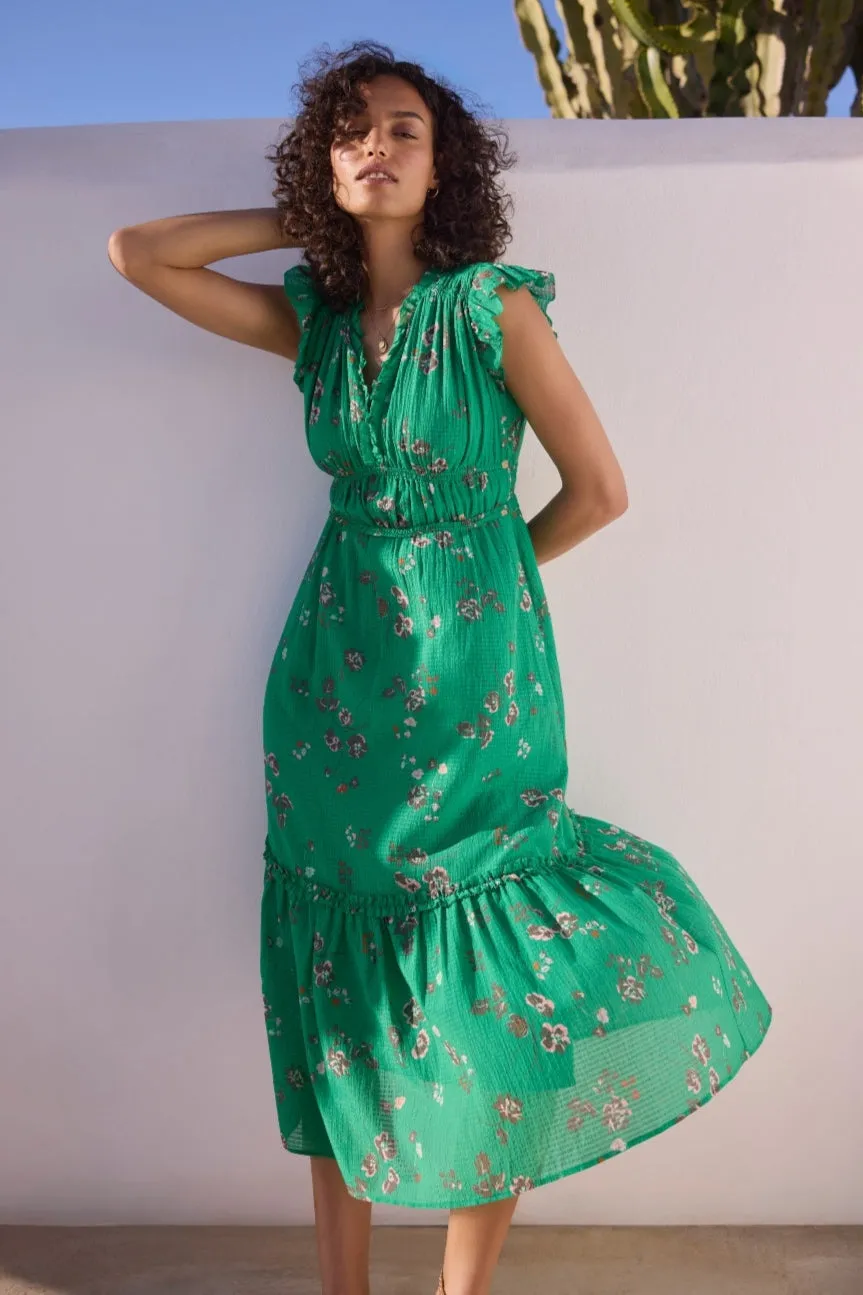 Miah Dress - Green Vintage Floral