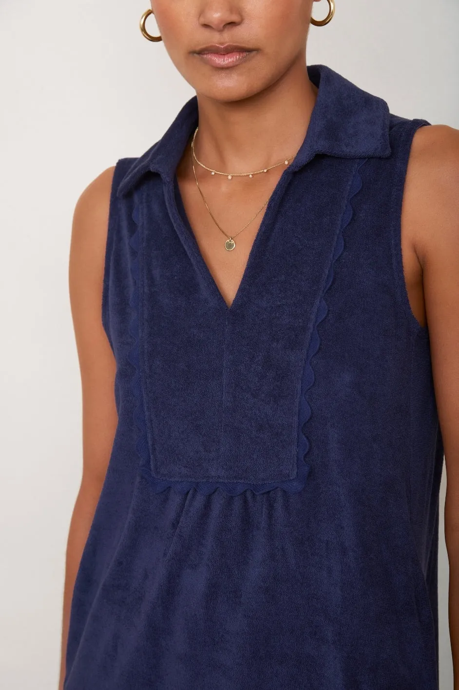 Nina Towelling Dress - Midnight