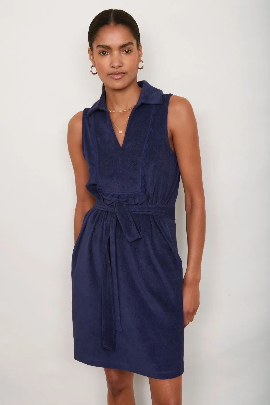 Nina Towelling Dress - Midnight