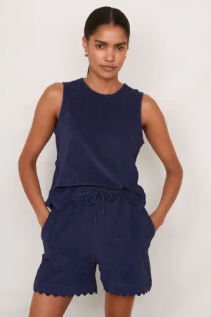 Nina Towelling Top - Midnight