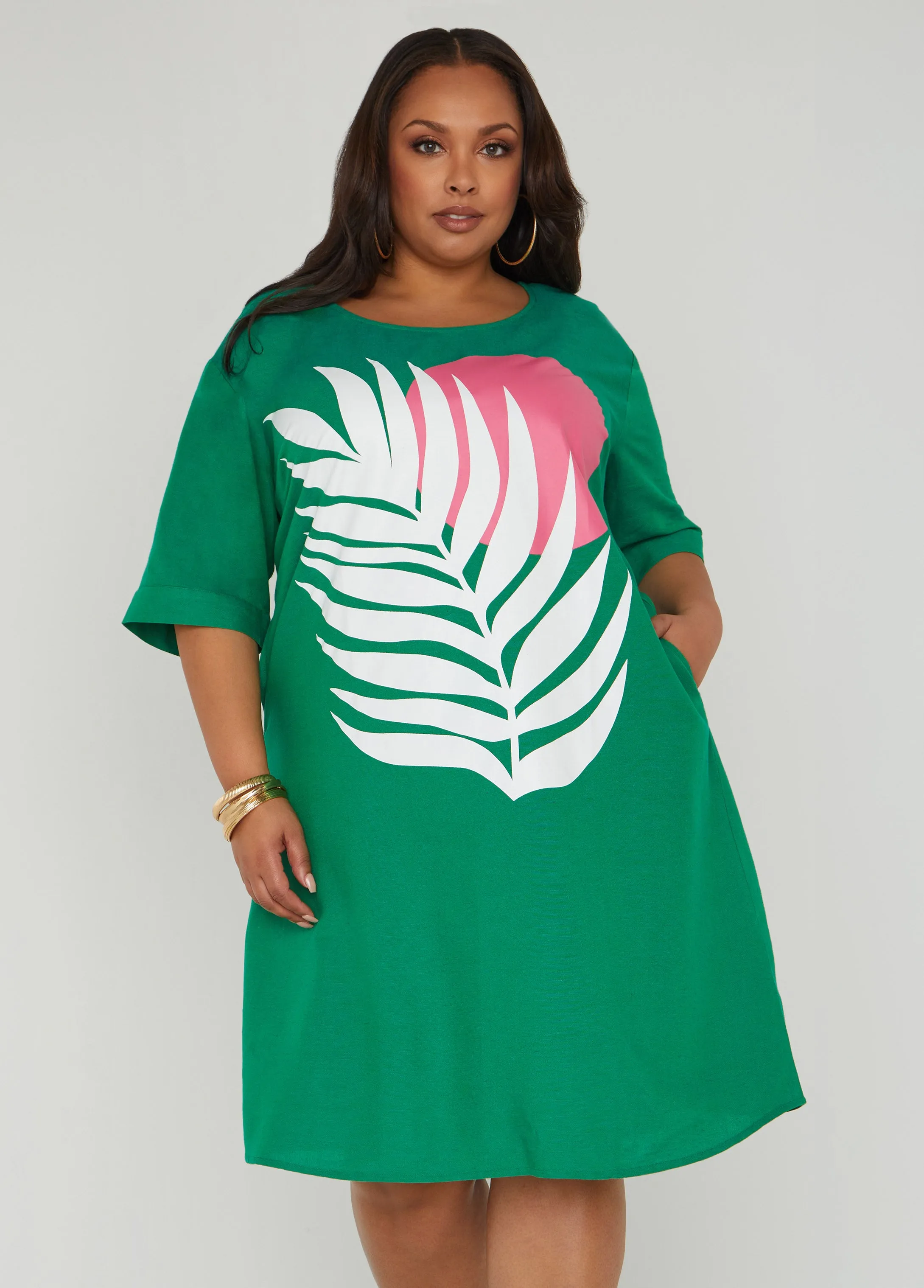 Palm Print Dress