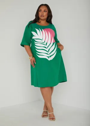 Palm Print Dress
