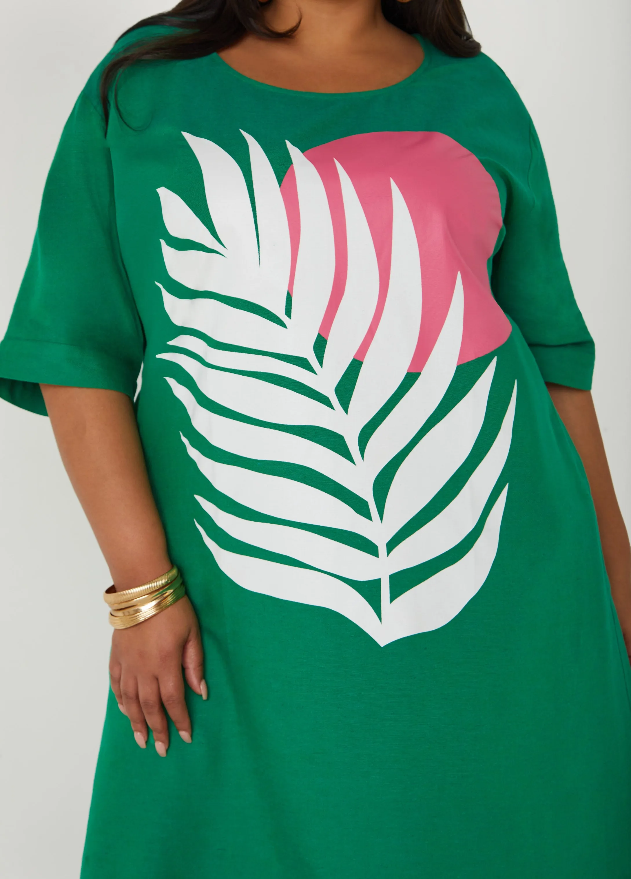 Palm Print Dress