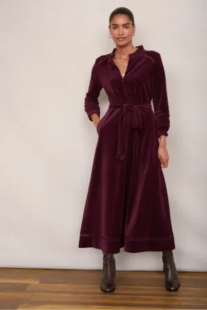 Paloma Velour Dress - Plum