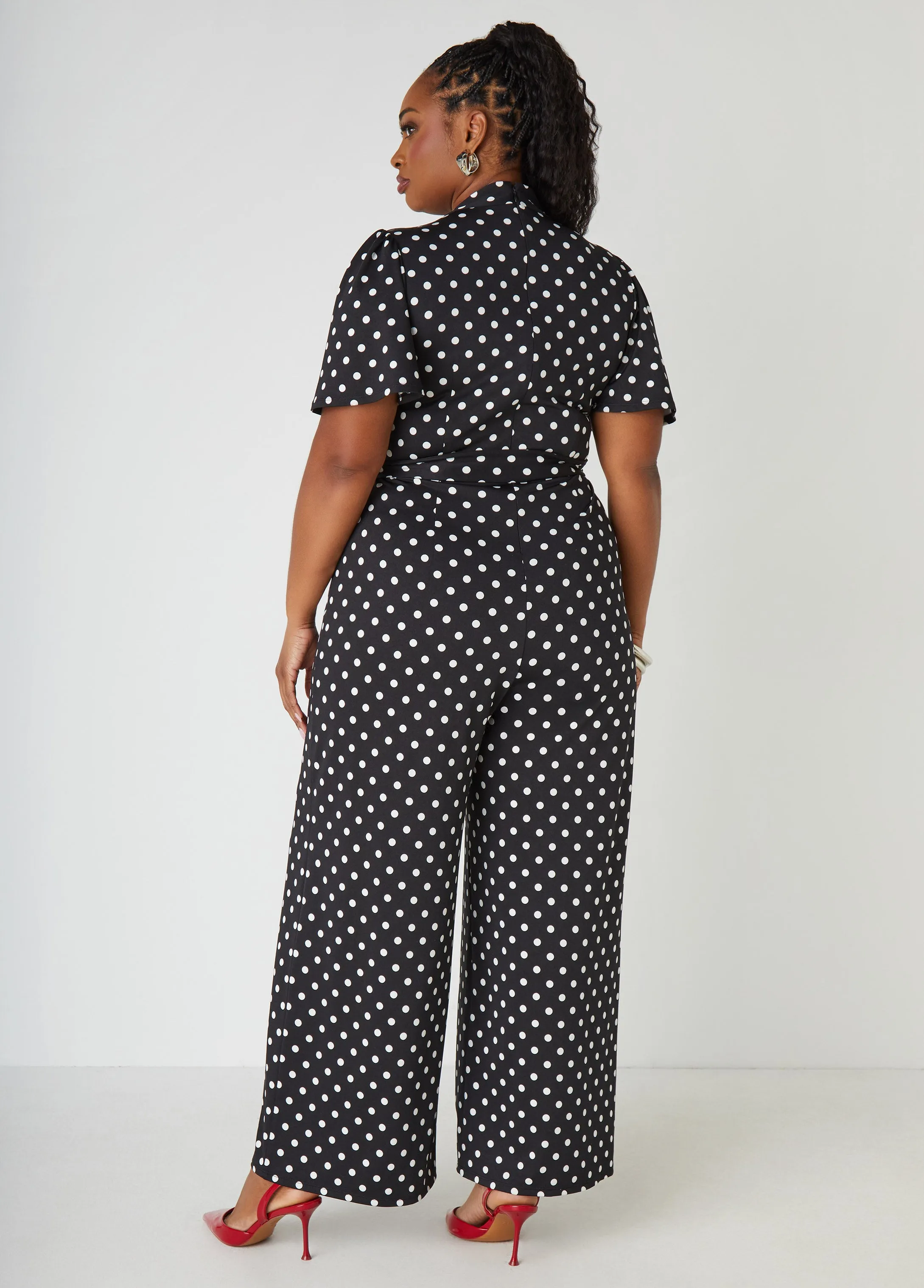 Paneled Polka Dot Jumpsuit