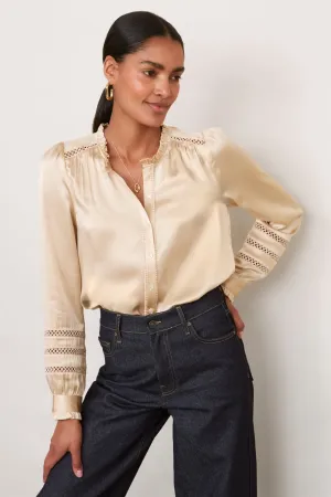Parker Silk Blouse - Soft Gold