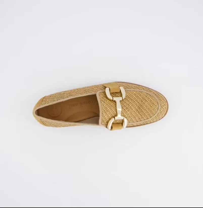 Paul Green Camel Raffia Loafer