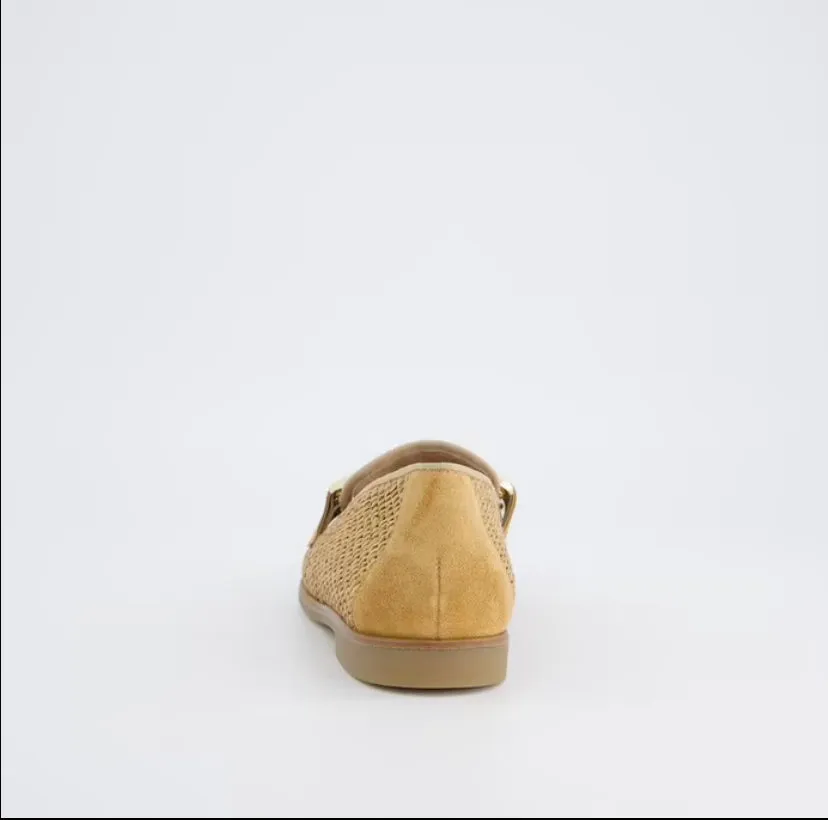 Paul Green Camel Raffia Loafer