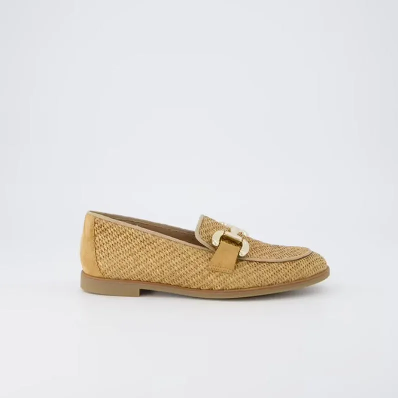 Paul Green Camel Raffia Loafer