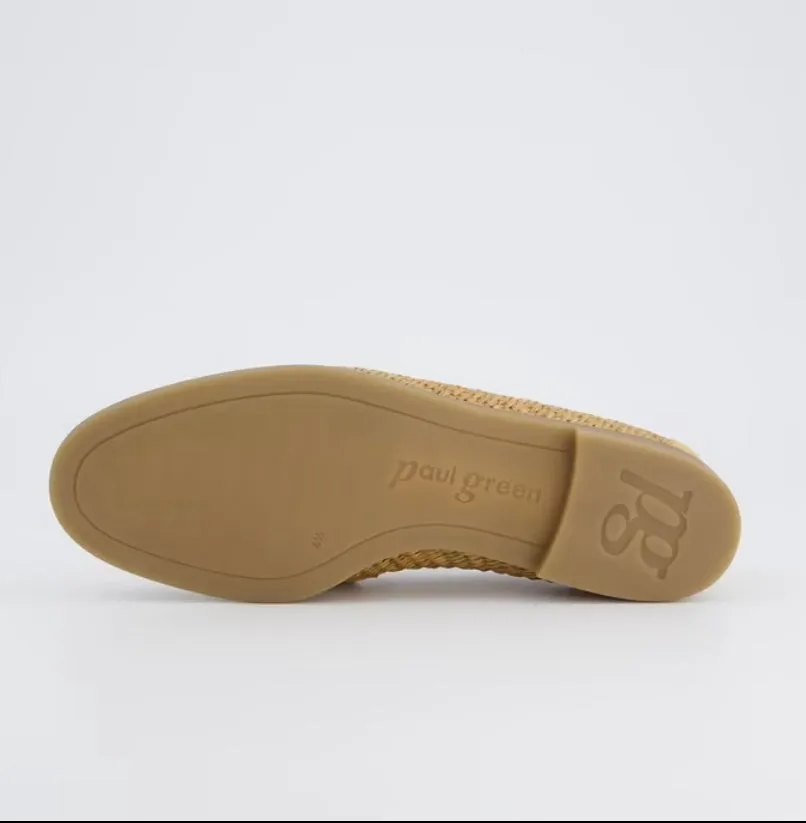 Paul Green Camel Raffia Loafer