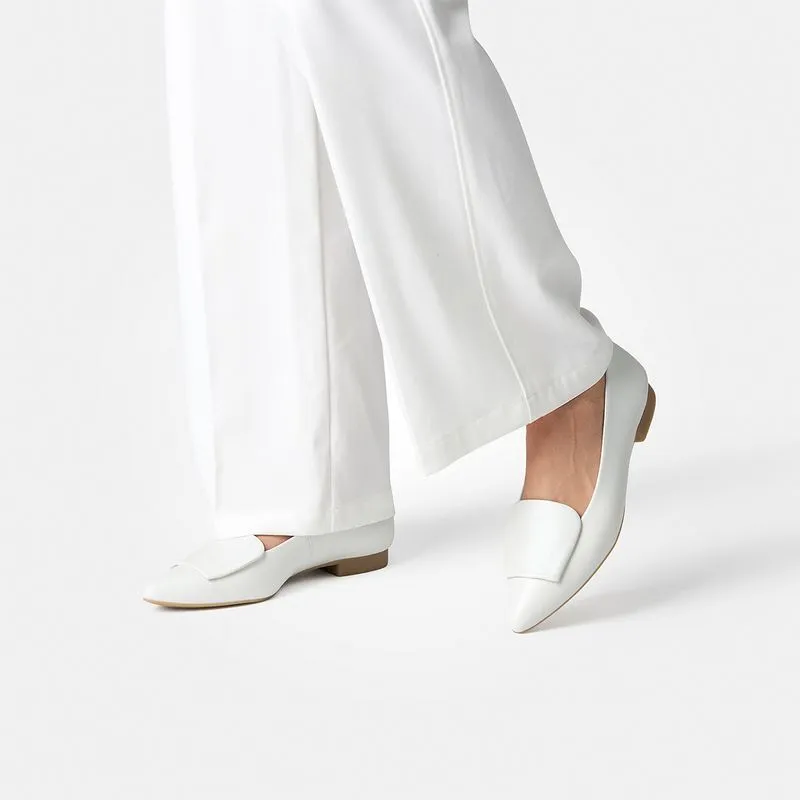Paul Green Ivory Leather Ballerina