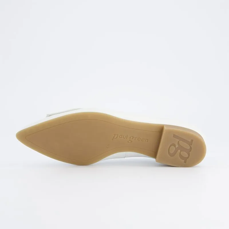 Paul Green Ivory Leather Ballerina