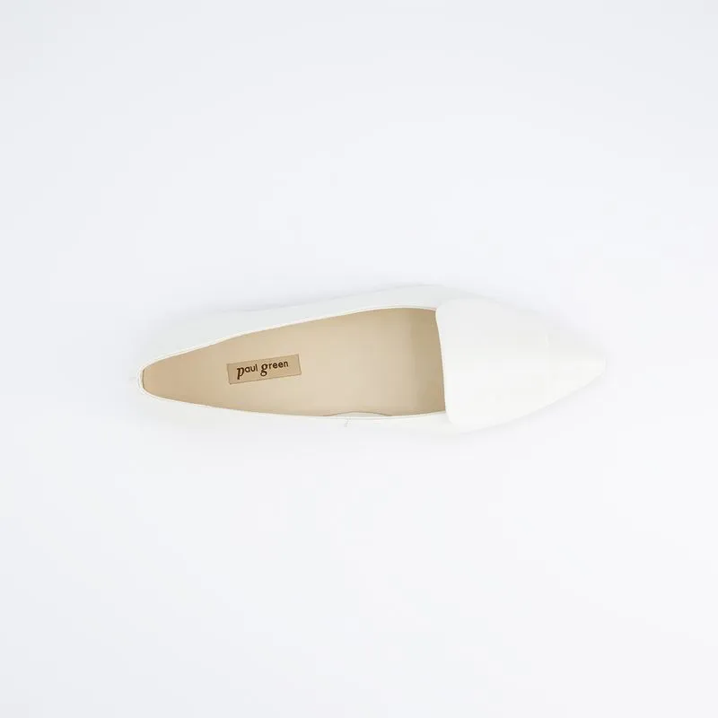 Paul Green Ivory Leather Ballerina