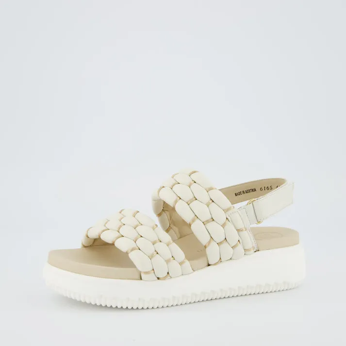 Paul Green Quilted Cream Leather Sandals
