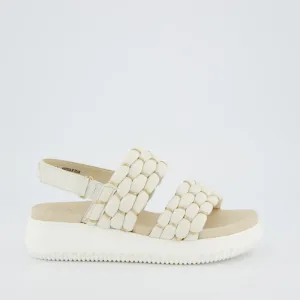 Paul Green Quilted Cream Leather Sandals